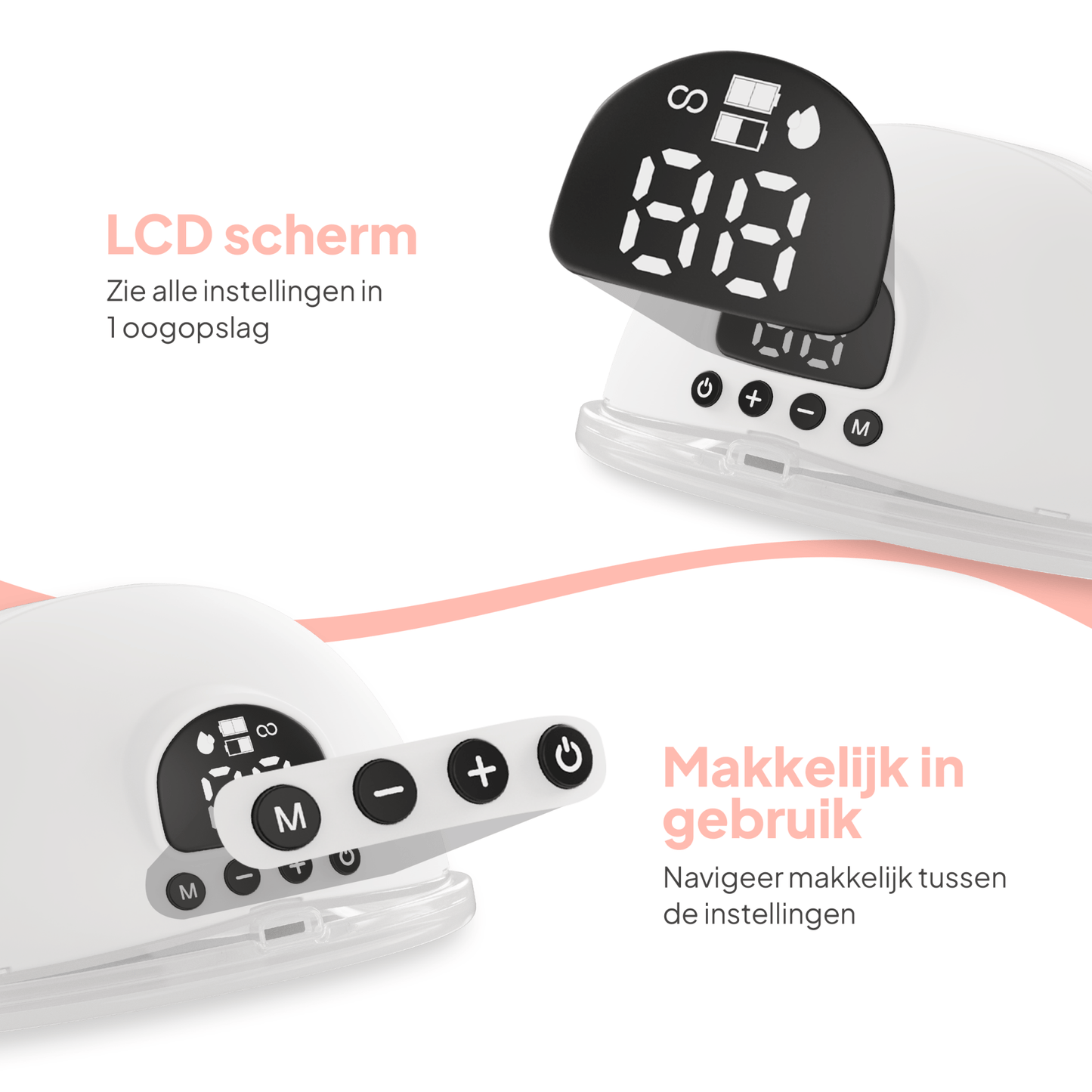 Draadloze Borstkolf - met Timerfunctie - BPA vrij - Mammie