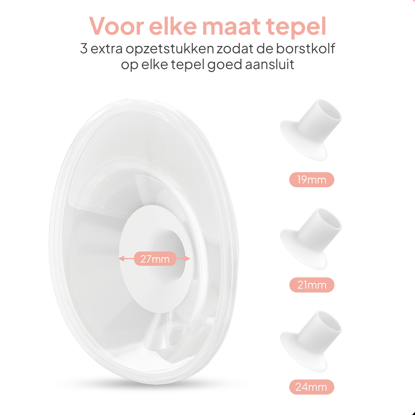 Draadloze Borstkolf - met Timerfunctie - BPA vrij - Mammie