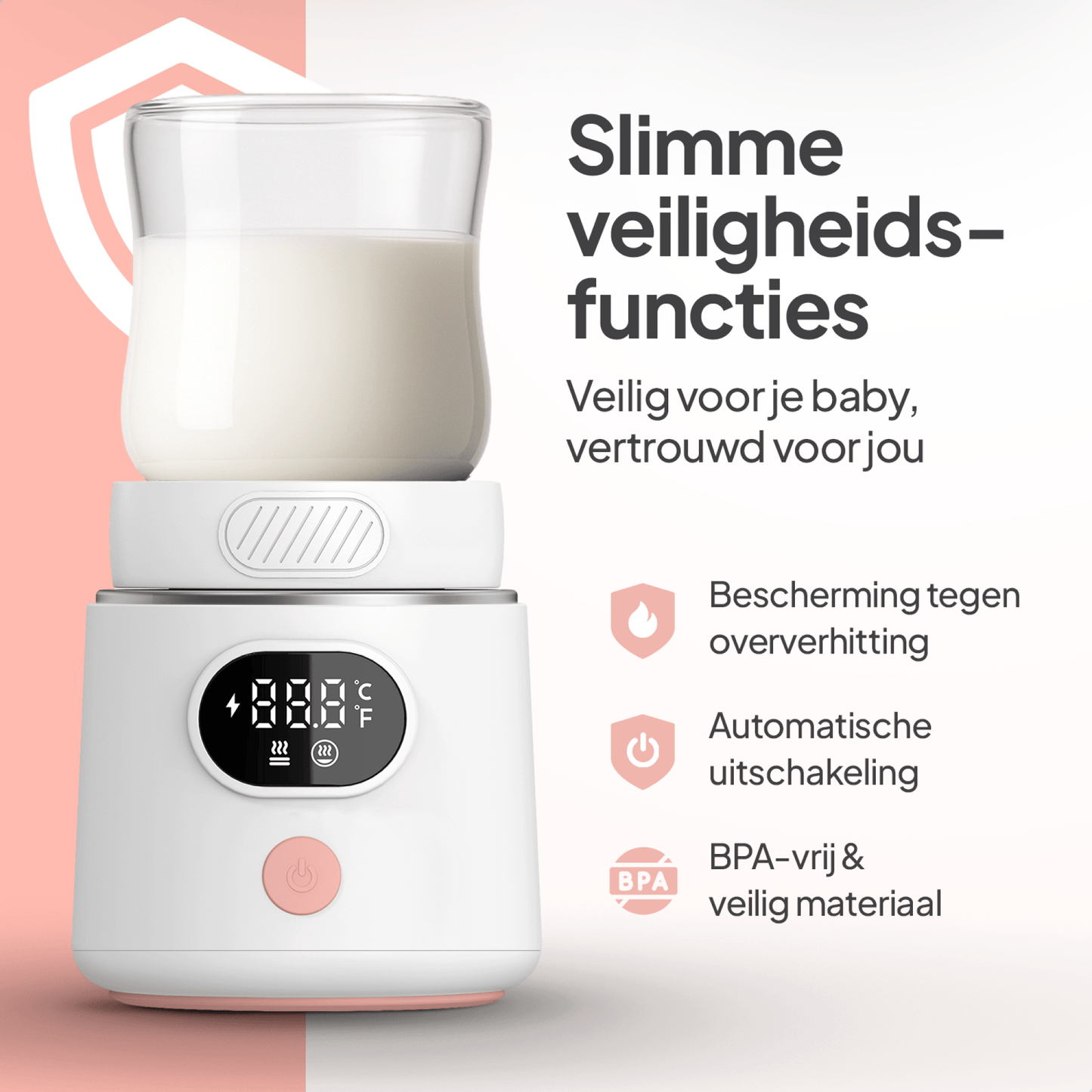 GO Draagbare Flessenwarmer Onderweg - Draadloos - Incl 6 Adapters - 4 Temperatuurniveaus - Mammie