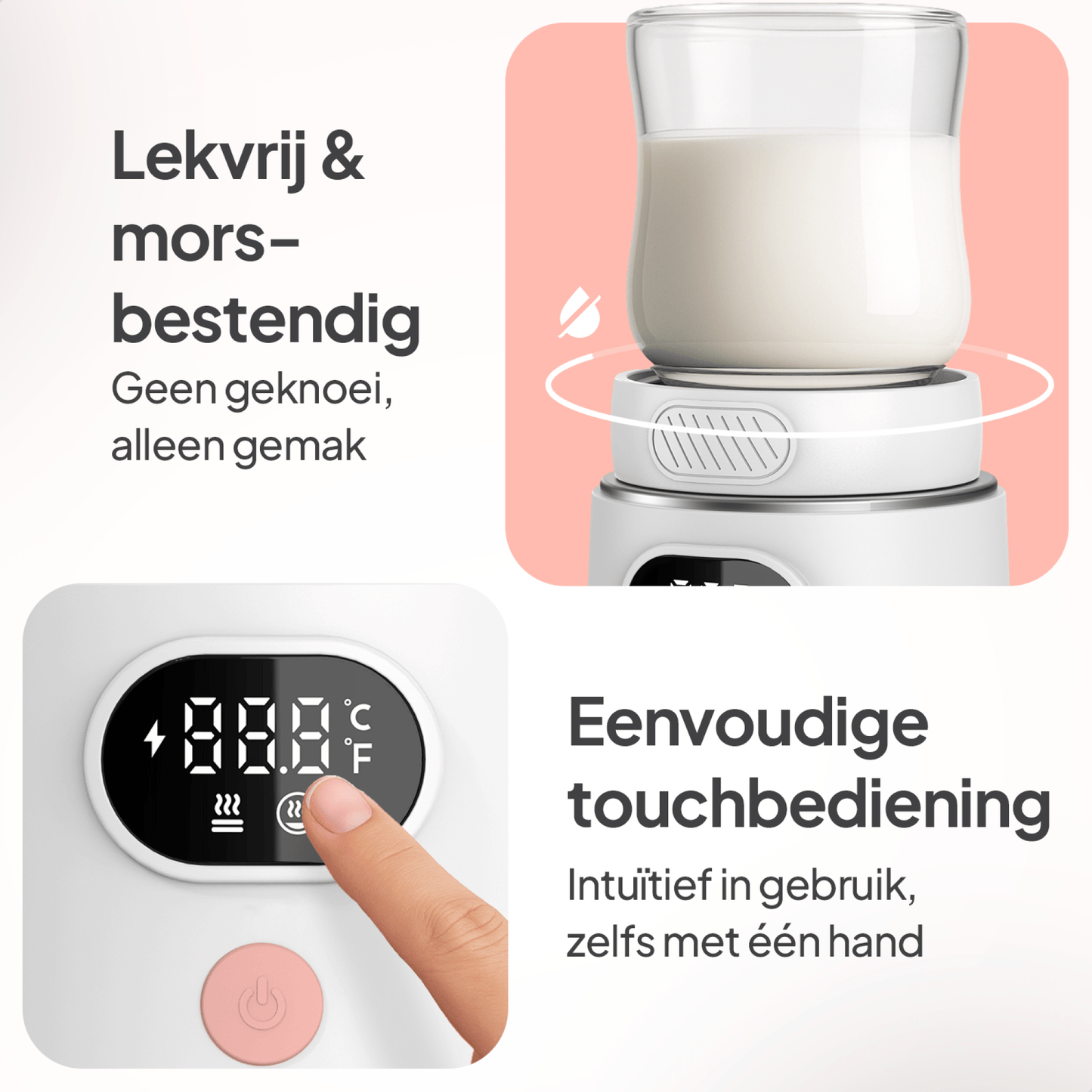 GO Draagbare Flessenwarmer Onderweg - Draadloos - Incl 6 Adapters - 4 Temperatuurniveaus - Mammie