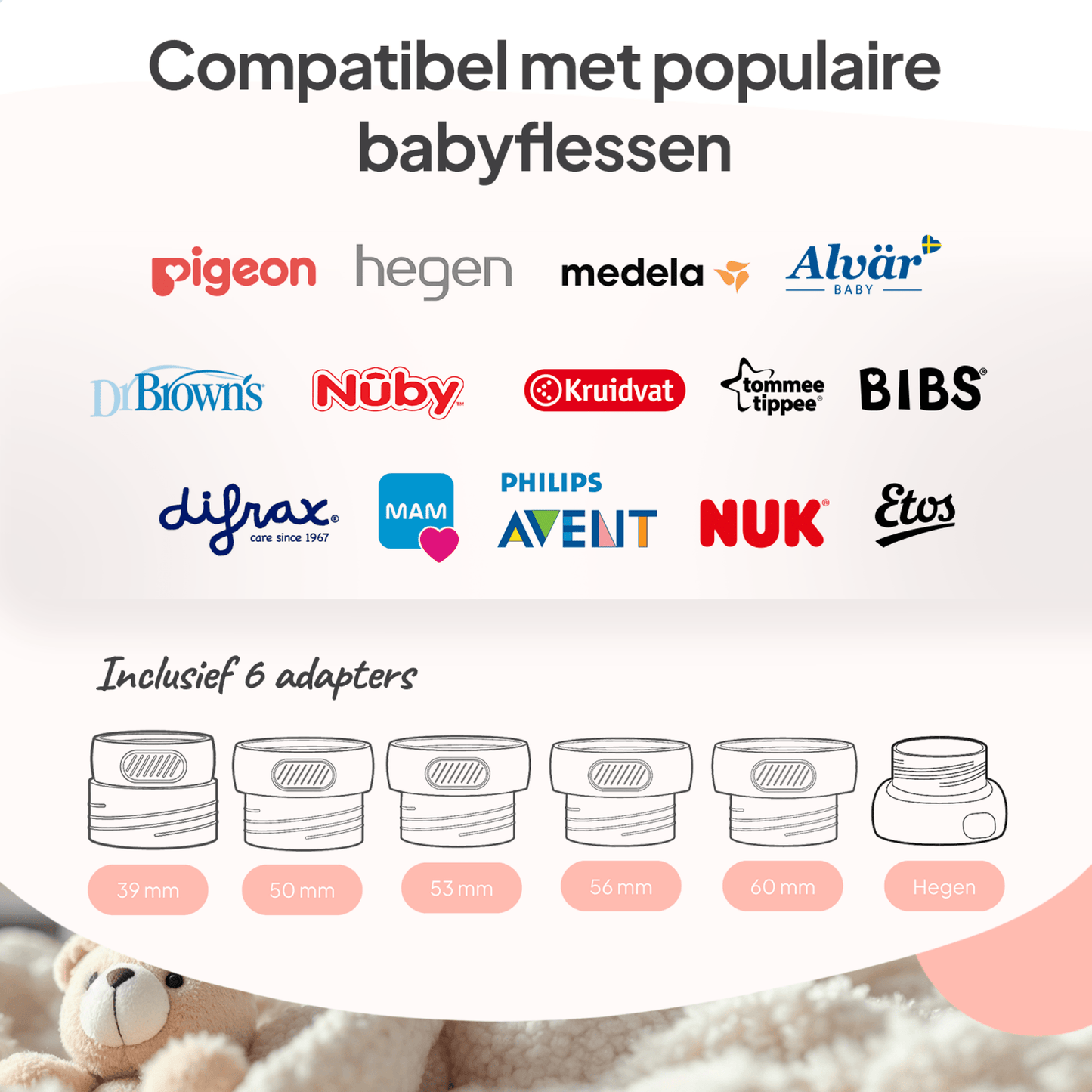 GO Draagbare Flessenwarmer Onderweg - Inclusief 6 Adapters - 4 Temperatuurniveaus - Mammie
