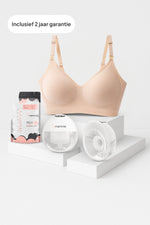 Borstvoeding Starter Bundel: Draadloze Borstkolf & Voedingsbeha & 50 Moedermelk Bewaarzakjes - Mammie