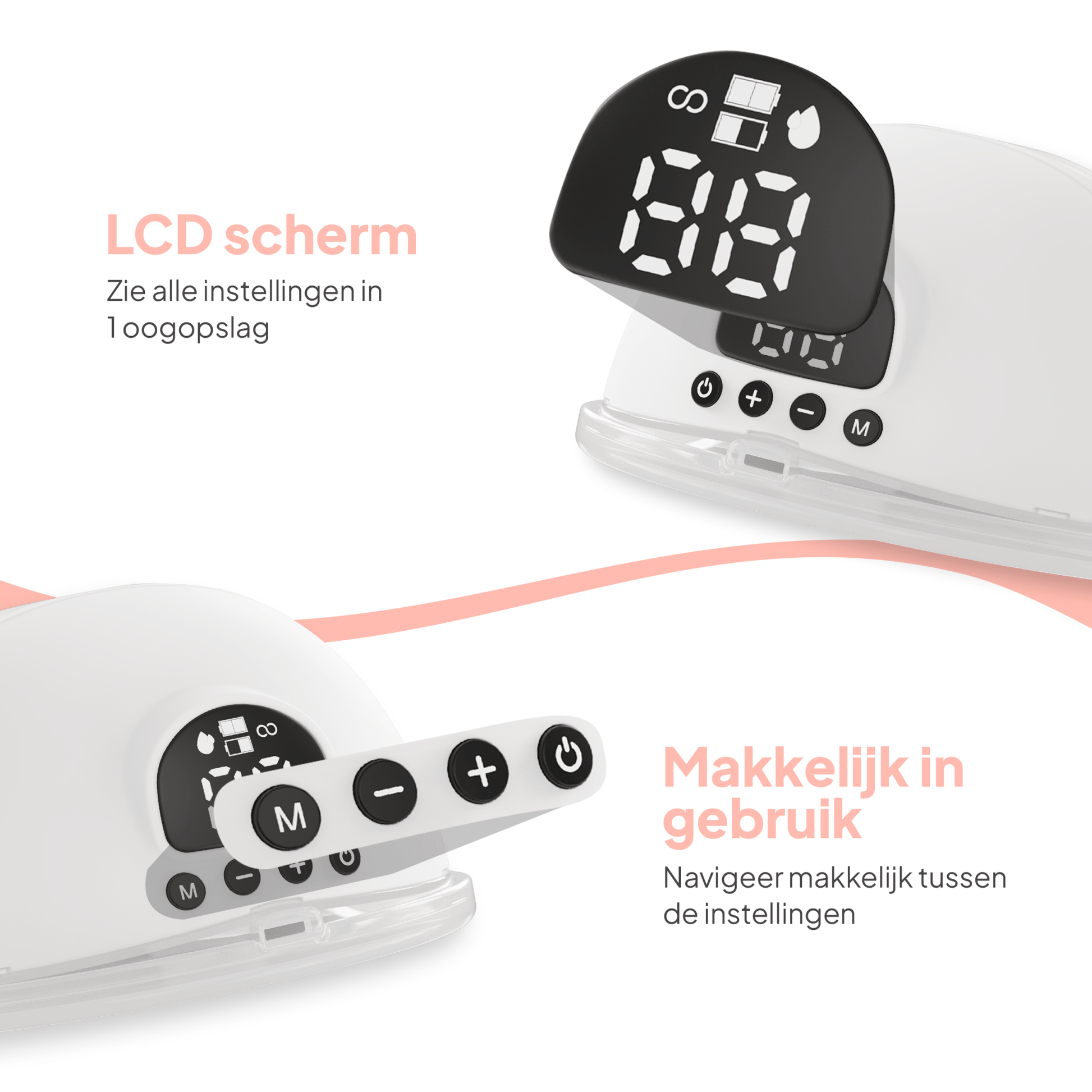 Draadloze Borstkolf - met Timerfunctie - BPA vrij - Mammie