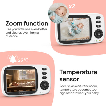 Mammie Babyfoon Met Camera - Uitbreidbaar tot 4 Baby Camera's - Baby Monitor - Mammie