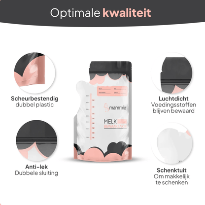 Moedermelk Bewaarzakjes met Schenktuit - Extra Groot - 300 ML - BPA vrij - Mammie